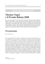 Premio alla Filosofia Morale, Thomas Nagel e il Premio ... - Politeia