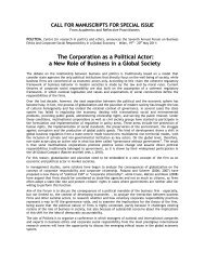 The Corporation as a Political Actor: a New Role of Business in a ...