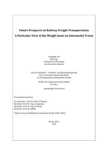 Future Prospects on Railway Freight Transportation A Particular ...