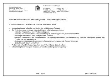 Entnahme und Transport - LaborÃ¤rzte Sindelfingen