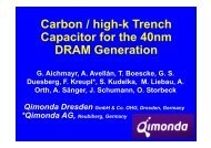 Carbon / high-k Trench Capacitor for the 40nm DRAM ... - HES