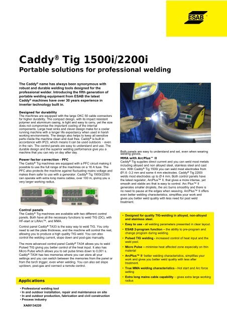 Caddy® Tig 1500i i/2200i