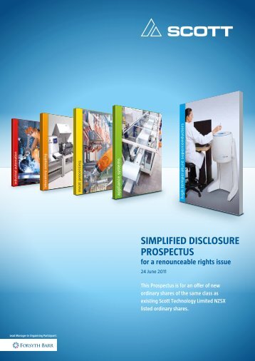 SIMPLIFIED DISCLOSURE PROSPECTUS - Scott Technology Ltd