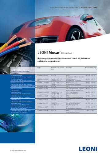 LEONI MocarÂ® - LEONI Business Unit Automotive Cables