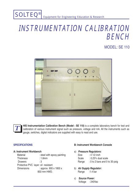 Instrumentation Calibration Bench Solution Engineering