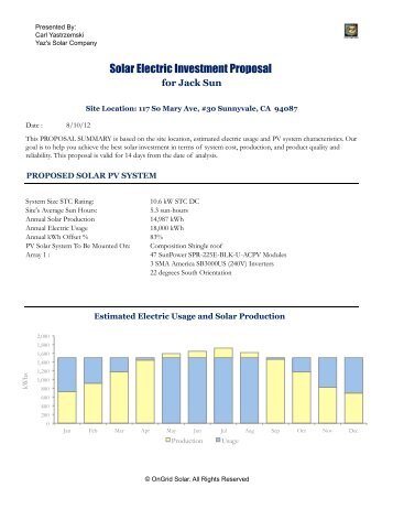 Residential Short Length Proposal Example - OnGrid Solar