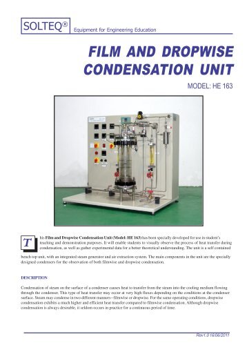 FILM AND DROPWISE CONDENSATION UNIT - Solution Engineering