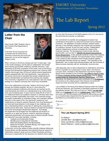 The Lab Report Spring 2012 - Chemistry - Emory University