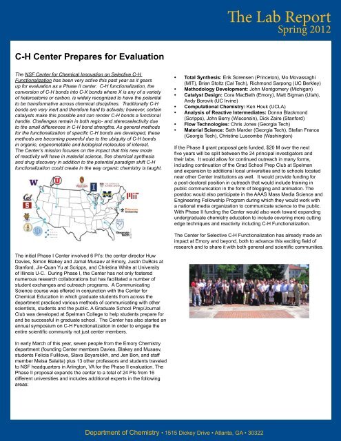 The Lab Report Spring 2012 - Chemistry - Emory University