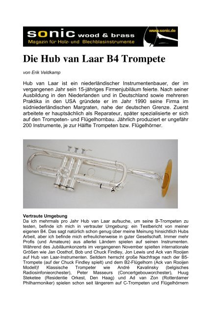Die Hub van Laar B4 Trompete - Erik Veldkamp