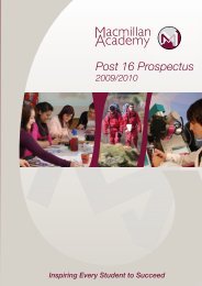 Post 16 Prospectus - Macmillan Academy