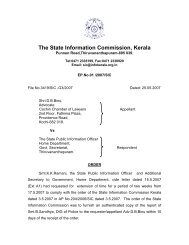 Shri. DB Binu Vs SPIO, Home Dept. Govt. Secretariat, TVM - RTI