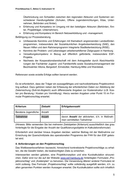 Leistungsbeschreibung (PDF) - ESF in Hamburg