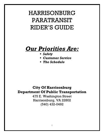 Rider's Guide - City of Harrisonburg