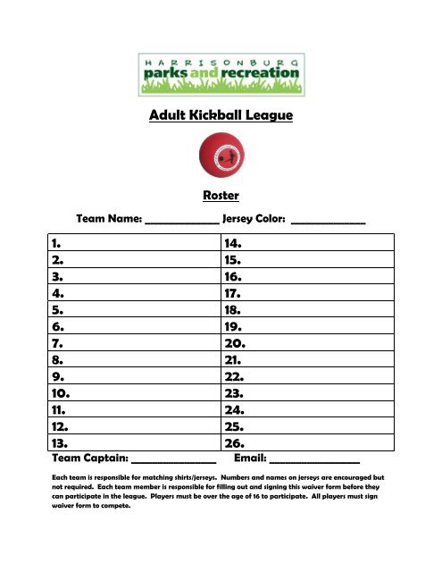 kickball jerseys