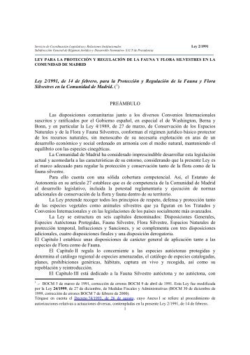 Ley 2/1991, de 14 de febrero, para - Licencias de Caza y Pesca