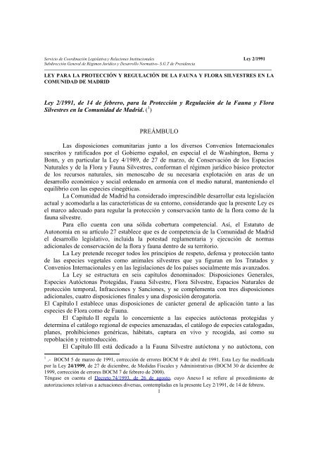 Ley 2/1991, de 14 de febrero, para - Licencias de Caza y Pesca