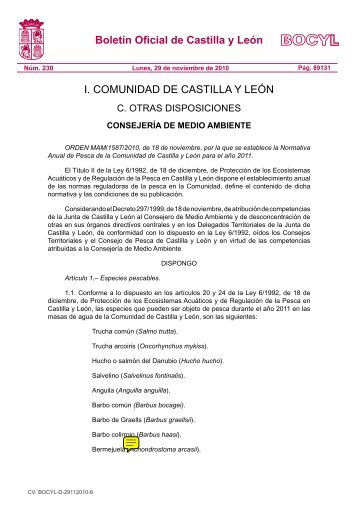 Boletín Oficial de Castilla y León - Licencias de Caza y Pesca