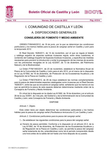 Orden FYM/440/2012 - Junta de Castilla y León