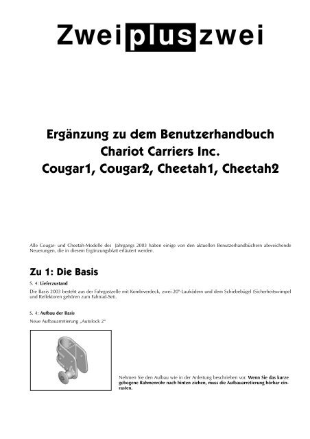 Ergänzung zu dem Benutzerhandbuch Chariot Carriers Inc ...