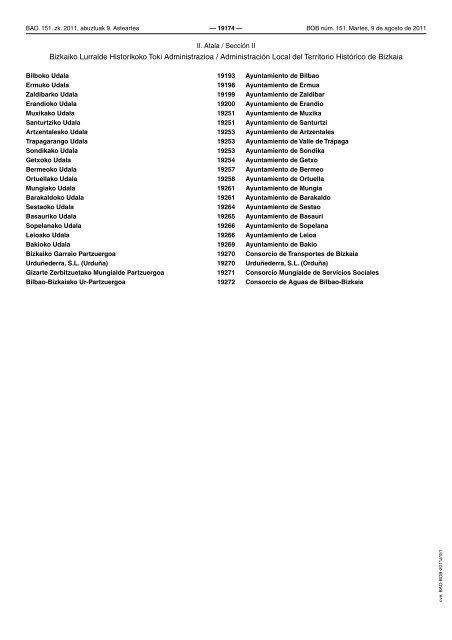 bizkaiko aldizkari ofiziala boletin oficial de bizkaia - Licencias de ...