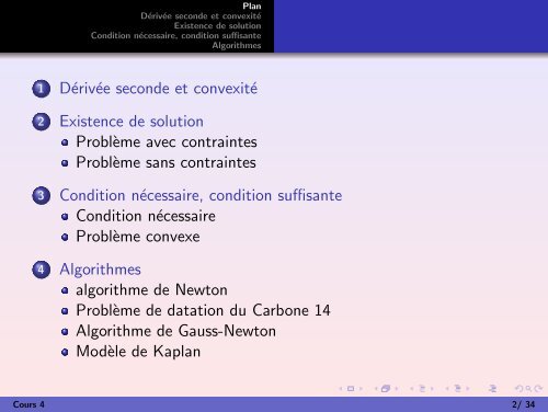 Cours 4: Existence de solution Condition nÃ©cessaire ... - Enseeiht