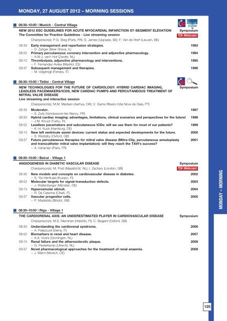 Monday 27 - European Society of Cardiology