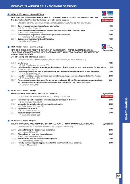 Monday 27 European Society Of Cardiology