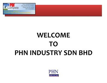 WELCOME TO PHN INDUSTRY SDN BHD - Lean Applied