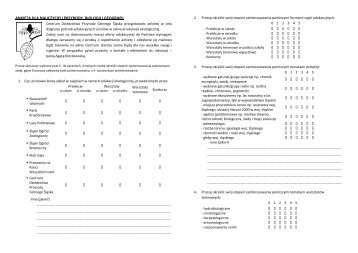ANKIETA DLA NAUCZYCIELI PRZYRODY, BIOLOGII I GEOGRAFII