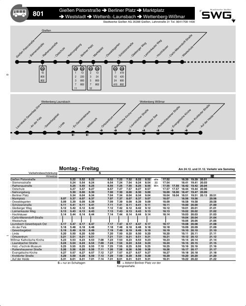 Linie 801 Gießen >> Wißmar