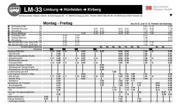 LM-33 Limburg HÃ¼nfelden Kirberg Montag - Freitag