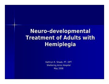Neuro-developmental Treatment of Adults with Hemiplegia