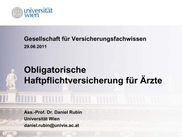 Prof. Dr. Daniel RUBIN - Gesellschaft für Versicherungsfachwissen