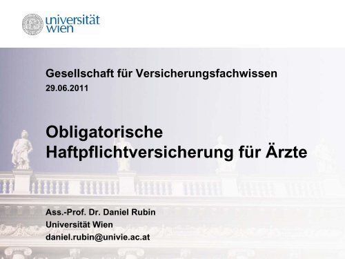 Prof. Dr. Daniel RUBIN - Gesellschaft für Versicherungsfachwissen