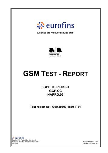 GSM TEST - REPORT 3GPP TS 51.010-1 GCF-CC NAPRD ... - Falcom