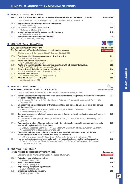 Sunday 26 - European Society of Cardiology