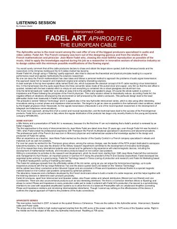 LISTENING SESSION - fadel Art products