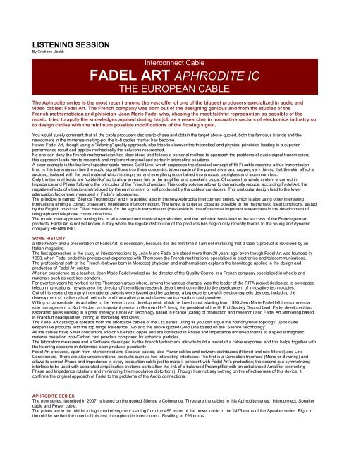 LISTENING SESSION - fadel Art products