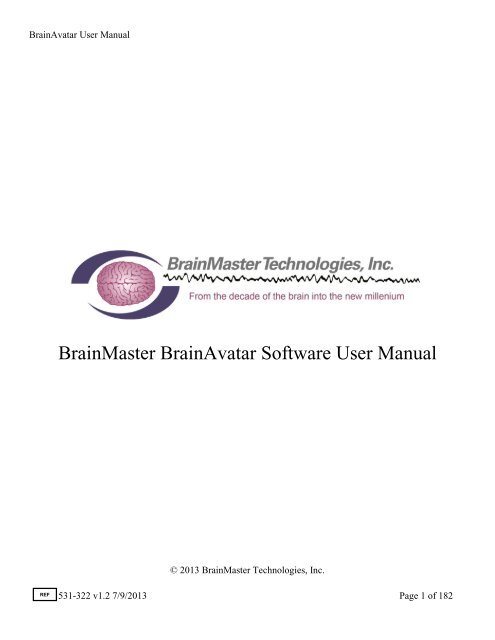 BrainAvatar User Manual - BrainMaster Technologies
