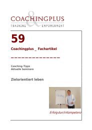 Zielorientiert leben - Coachingplus GmbH