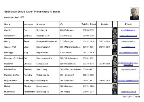 Unsere Klassen-Adressliste - 4allpc.ch