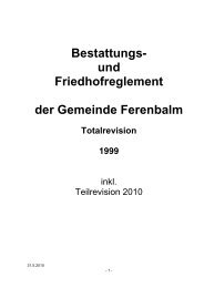 Bestattungs- und Friedhofreglement der Gemeinde Ferenbalm