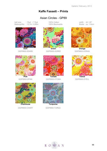 Kaffe Fassett â Prints Asian Circles - GP89 - Coats