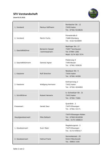 Aktuelle Vorstandschaft 1-2013 - SFV Ellwangen