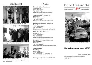 Halbjahresprogramm Flyer 2013-1 (pdf) - Kunstfreunde Waldenbuch ...