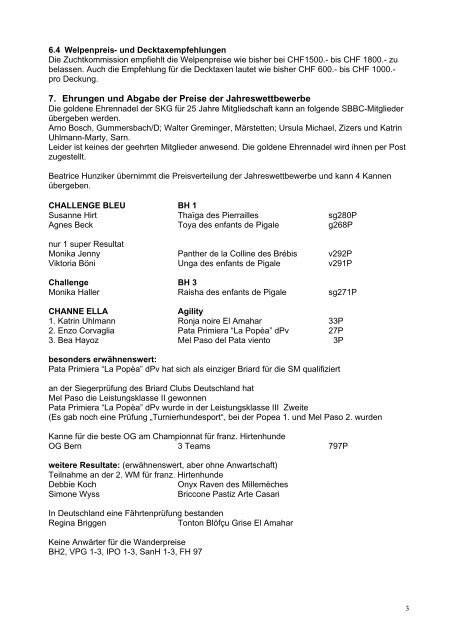 PROTOKOLL der 35. ordentlichen Generalversammlung