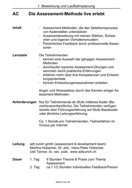 Weiterbildungsangebote und externe Coachings - FAU