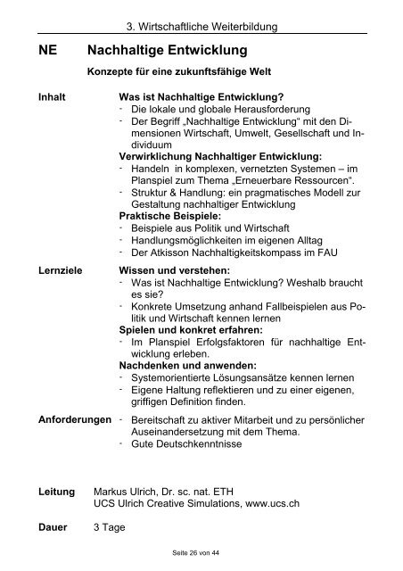 Weiterbildungsangebote und externe Coachings - FAU