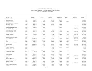Schedule of General Funds Expenditures and Transfers